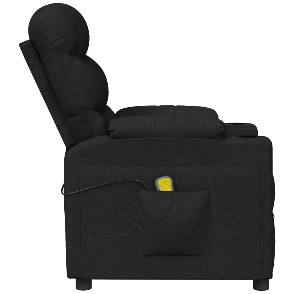vidaXL Massagesessel Elektrisch Schwarz Stoff