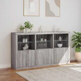 thumbnail of vidaXL Sideboard mit LED-Leuchten Grau Sonoma 181,5x37x100 cm