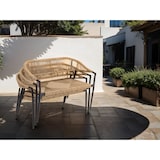 thumbnail of METRO PROFESSIONAL Banc de terrasse TERRA, rotin PE / aluminium, 118 x 62 x 80 cm, résistant aux intempéries, pour 2 personnes, beige / noir