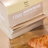 thumbnail of Agitateurs en bois 14 cm en boîte distributrice par 1000