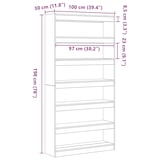 thumbnail of vidaXL Bücherregal Schwarze Eiche Material 100 x 30 x 198 cm Regale