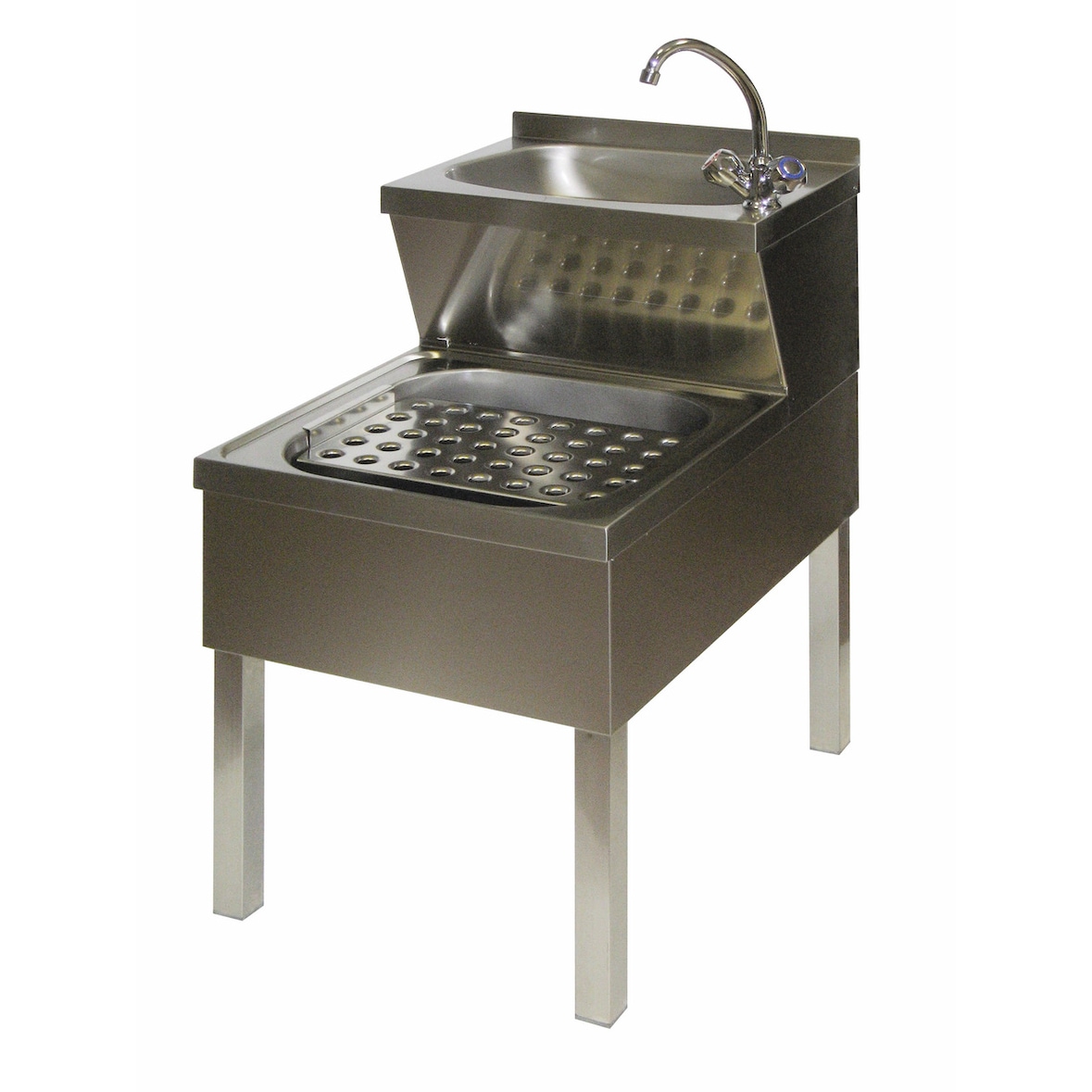 Handwasch-Ausgussbecken kombiniert mit Mischbatterie 500 x 700 x 850 mm