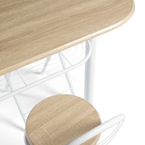 thumbnail of DUPI Conjunto Mesa de Cocina Bar | Estructura Metálica | Tabla de Madera con 4 Estantes | 2 Taburetes Plegables, 120 x 40 x 87 cm, Madera (Taupe)