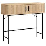 thumbnail of Mesa consola vintage mueble para recibidor con 2 puertas correderas de tambor y compartimientos consola para recibidor entrada 100x30x80 cm roble