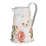 thumbnail of Deko Blech Kanne  20 x 18 x 13 cm Metallblumenvase mit Griff und Ausgießer Vintage Dekoration