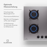 thumbnail of Goldflame 4 Gaskochfeld 4-flammig autark Erdgas/Propangas Edelstahl Silber