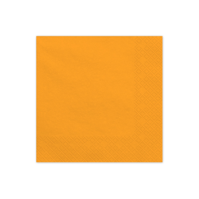 20x Papierservietten, hellorange, 33x33 cm