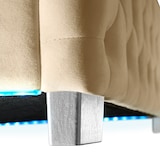 thumbnail of tectake Gestoffeerd bed met LED-strips & opbergruimte - beige, 180 x 200 cm - 405978