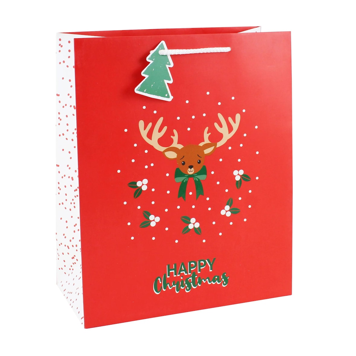 Clairefontaine 6x Geschenktasche L 26,5x14x33 cm, Weihnachten Flocken - Rot X-29502-2C