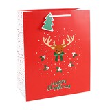 thumbnail of Clairefontaine 6x Geschenktasche L 26,5x14x33 cm, Weihnachten Flocken - Rot X-29502-2C