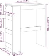 thumbnail of vidaXL Bartisch mit Regal Grau Sonoma 90x40x103,5 cm Holzwerkstoff