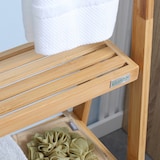 thumbnail of HOMCOM toallero de pie de bambú con 3 barras toallero escalera plegable con 3 etantes de almacenamiento para baño lavadero 53x30,5x152 cm natural