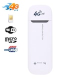 thumbnail of Clé 4G USB Clé Wifi Modem Sans-Fil 150 Mbps Emplacement Micro SD Blanc + SD 8Go YONIS