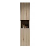 thumbnail of Badezimmer Wandschrank Weiß Eiche 160x35x35 cm mit 2 Türen und offenem Fach, verstellbare Einlegeböden, Sperrholz, schlankes Design