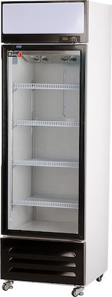 thumbnail of Romux® Glastürkühlschrank 330 Liter 1 Tür Belüftet mit Umluftsystem |  Professioneller Getränkekühlschrank mit Glastür & LED I Flaschenkühlschrank