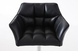 thumbnail of Décoshop26 - Barhocker hoher Tresenhocker quadratische Ziernähte schwarzer PVC-Sitz weißes Metallgestell 10_0004740