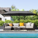 thumbnail of Sombrilla Doble Extragrande Parasol para Terraza Patio o Jardín Protección Solar Negro