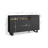 thumbnail of Credenza, Mobile, Cucina, Madia, mobile ingresso, 150x35x87cm, 3 Porte, Camino elettrico, Design industriale, Stile moderno, Nero _ 67_4