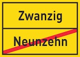 thumbnail of Zwanzig Neunzehn Schild Ortsschild A5 (148x210mm)