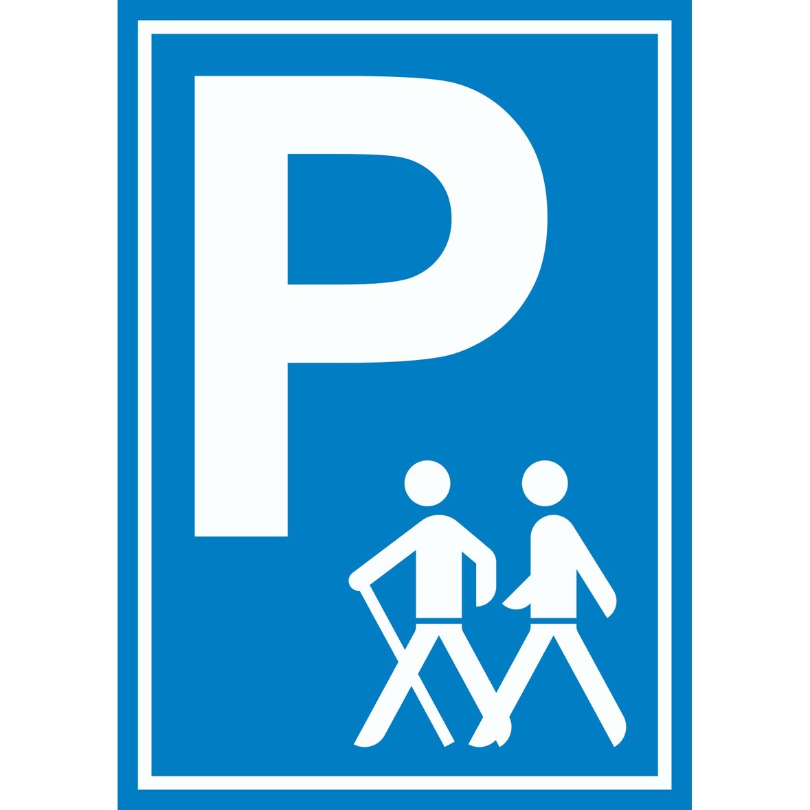 Wanderer Parkplatz Schild A5 Rückseite selbstklebend