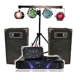 thumbnail of Kit de sonorisation IBIZA DJ-300, complet avec 2 enceintes, amplificateur, table de mixage, Portique Lumières DJ, Câbles