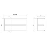 thumbnail of armadio a muro, aperto, con ripiano intermedio, WD 1600 x 400 x 650 mm