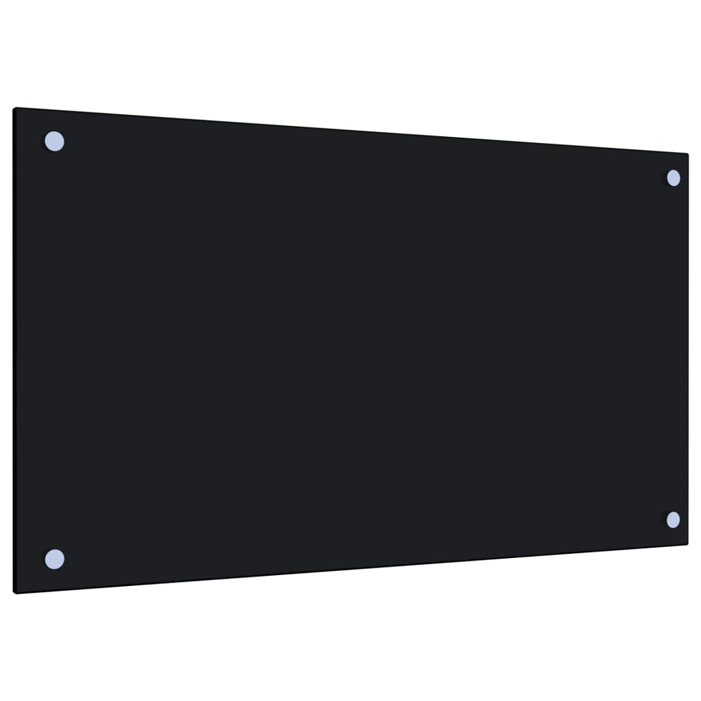 DELUKE® Küchenrückwand Glas - 70x40cm Schwarz Wandverklediung Küche Wandschutz Spritzschutz Herdspritzschutz Glasplatte Rückwandküche Küchenwand