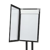 thumbnail of Danieli Store | Tablón de anuncios para exterior negro | Expositor Atril Porta Menú, puerta abatible y cerradura | Tablón para suelo tamaño 4xA4