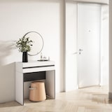 thumbnail of Consoletafel, haltafel, Smalle entreetafel met lade, 70x35x75cm, Voor hal en entree, Bijzettafel, Moderne stijl, Wit - 479_1