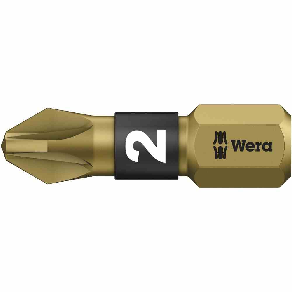 WERA   Schrauberbit Kreuz, Pozidriv PZ2, L25mm, 6,4mm(¼)