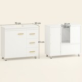 thumbnail of Badezimmer-Unterschrank 65x70x30 Weiß MDF Spanplatte Soft-Close Schubladen Fächer Stauraum Waschbecken Unterschrank Badmöbel