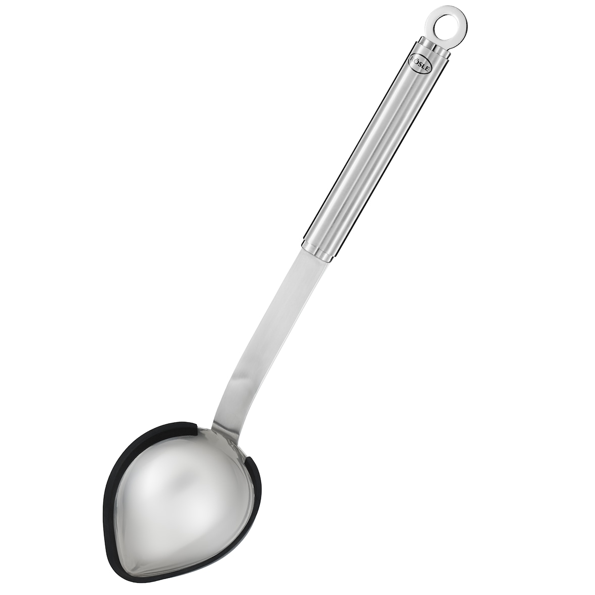 RÖSLE Portionslöffel Hochwertiger Schöpflöffel Silikonrand Rundgriff Edelstahl
