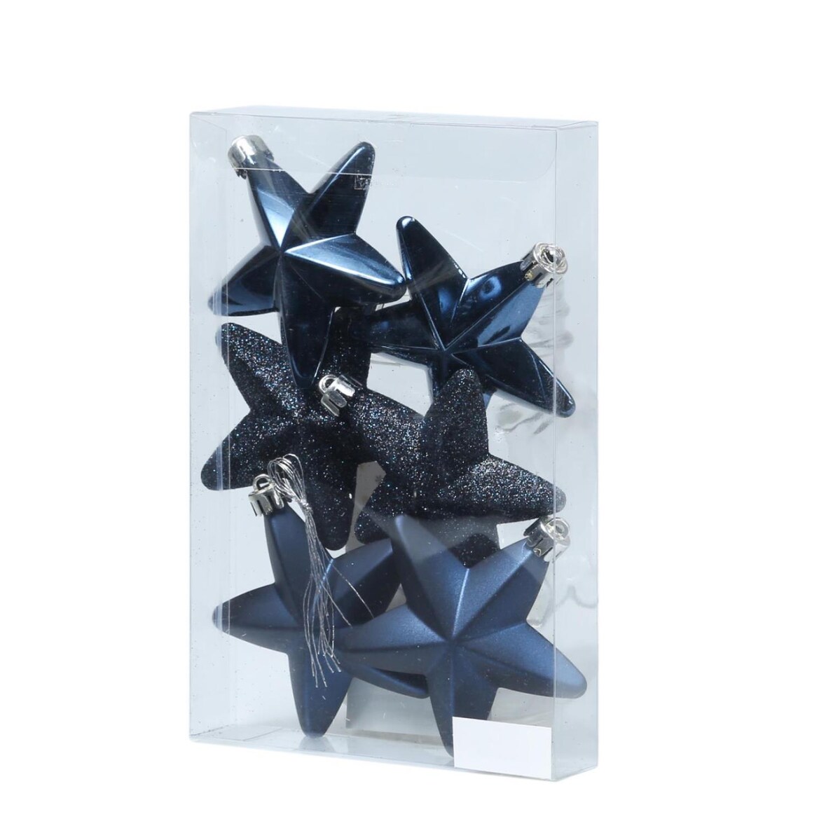 Weihnachtsbaumschmuck Sterne bruchfest glänzend glitzernd blau 6St.