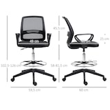 thumbnail of Ergonomischer Stehstuhl Bürostuhl Drehstuhl mit Fußstütze höhenverstellbar Schwarz 60x60x126 cm Metall ABS Netz Rückenlehne