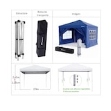 thumbnail of Pack 2 Carpas Plegables 3x3m Azul - 4 Paredes - Oxford 210D Impermeable UV - Estructura Acero Reforzada - Bolsa Estacas Eventos Ferias