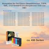 thumbnail of Kompatibel 8er Set Epson Gänseblümchen, T1816, 18XL, C13T18164010 Druckerpatronen Tinte von D&C