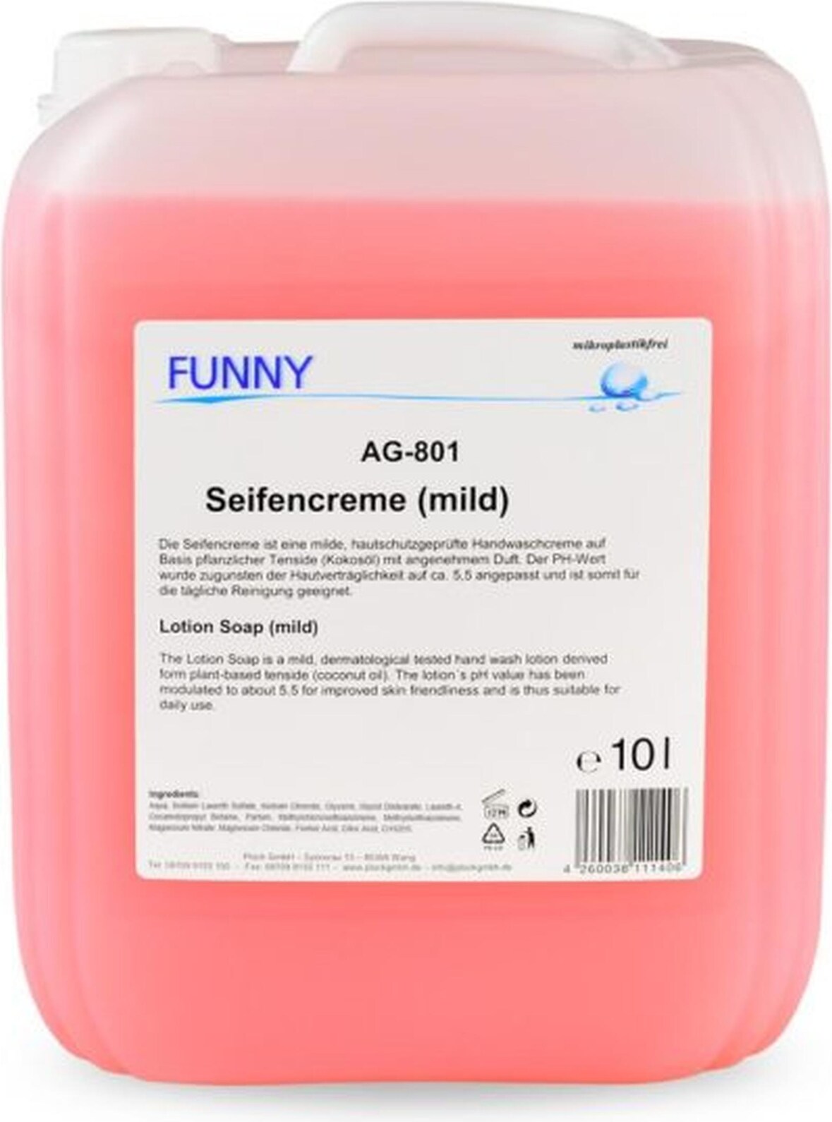 Seifencreme Funny - 2 x 5 L - pH-hautneutral - dermatologisch geprüft - Seife