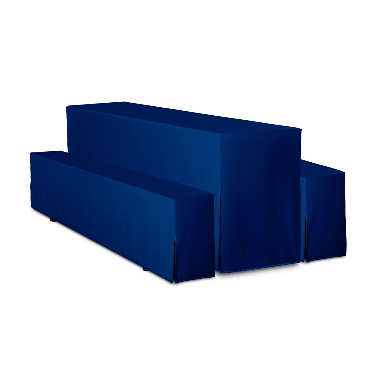 TexDeko Hussen Bierzeltgarnituren gepolstert 5TLG Set Festzeltgarnituren Bierbankhussen Premium (220x50cm, Blau)