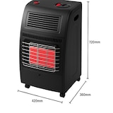 thumbnail of Stufa Catalitica a Gas GPL 4200 W Con Infrarossi Ventilata Turbo 1500 W Ambienti Fino A 80 m² 3 Livelli di Potenza con Antiribaltamento Con Ruote Nero