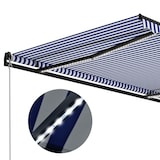 thumbnail of vidaXL Einziehbare Markise Handbetrieben mit LED 300x250 cm Blau Weiß