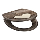 thumbnail of WC Sitz WOOD HEART, Duroplast Toilettendeckel mit Absenkautomatik und Schnellverschluss, Klobrille, Toilettensitz
