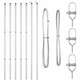 thumbnail of vidaXL Afrasteringspaal 7 pcs Zilver Staal