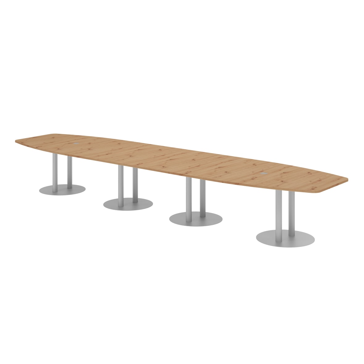 bümö Konferenztisch XXL KT52 in Asteiche Säule in Silber