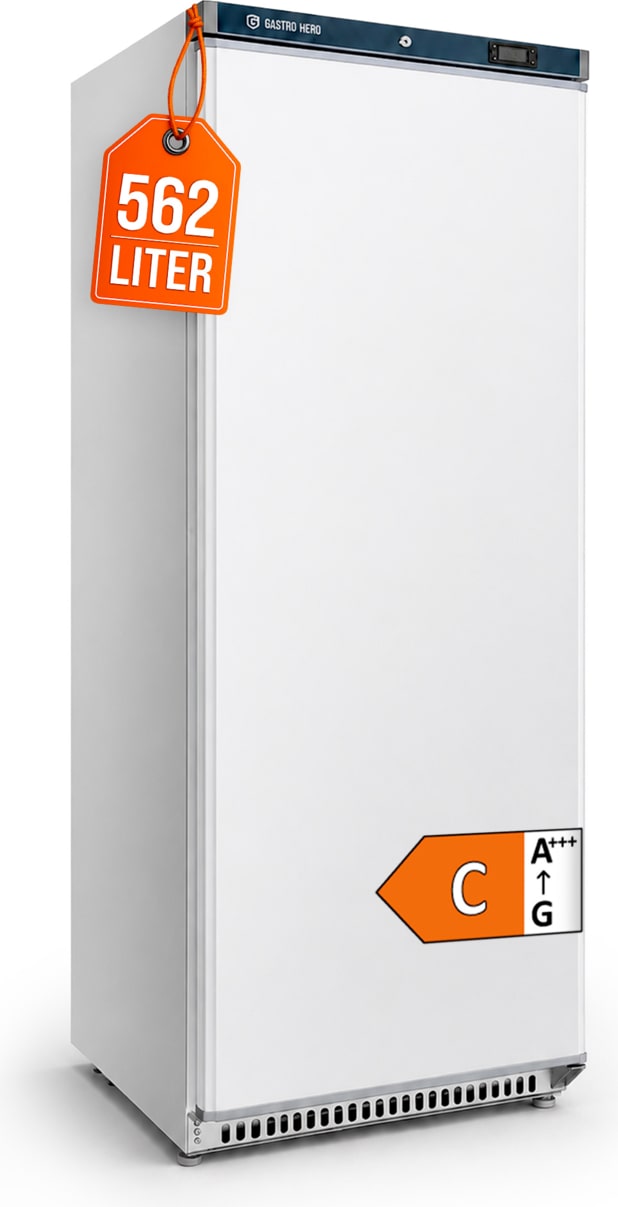 GastroHero Lagerkühlschrank ECO 600 562 Liter Weiß Umluftkühlung 0 bis +8 °C automatische Abtauung Gewerbe Kühlschrank