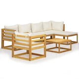 thumbnail of vidaXL 7-tlg. Garten-Lounge-Set mit Auflagen Creme Massivholz Akazie