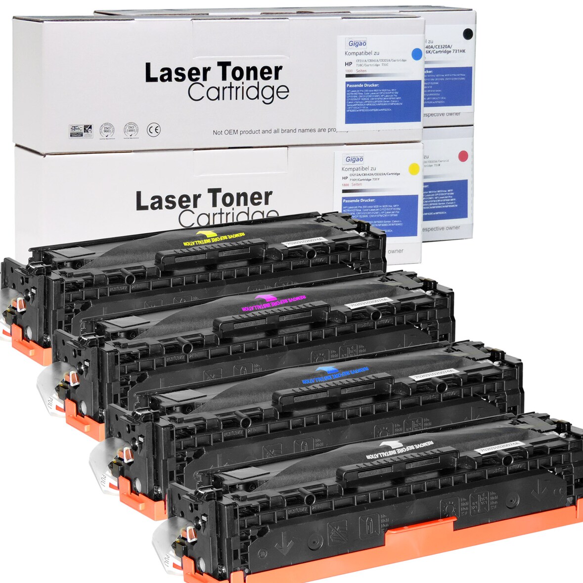4 Toner Set für HP Color LaserJet CP1518NI D&C-Tonerkassetten alle Farben kompatibel HP 125A