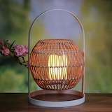thumbnail of LED Solar Laterne mit Kerze Boho Rattan Korboptik Terassenleuchte 37cm