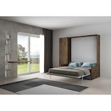 thumbnail of Cama doble plegable Kentaro de 160 cm con sofá y columna de nogal, azul claro