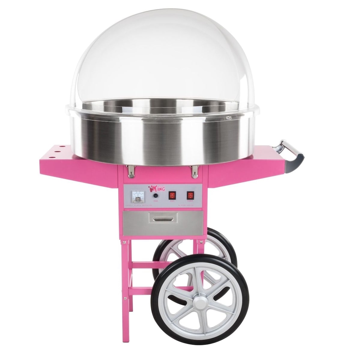 Helloshop26 - Máquina profesional para hacer algodón de azúcar 72 cm de diámetro con carro y cúpula protectora 3614074