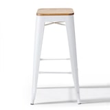 thumbnail of Set van 4 witte stalen barkrukken - Oviala